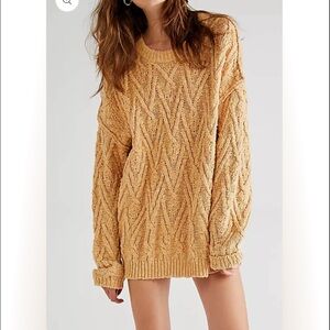 free people isla cable tunic sweater